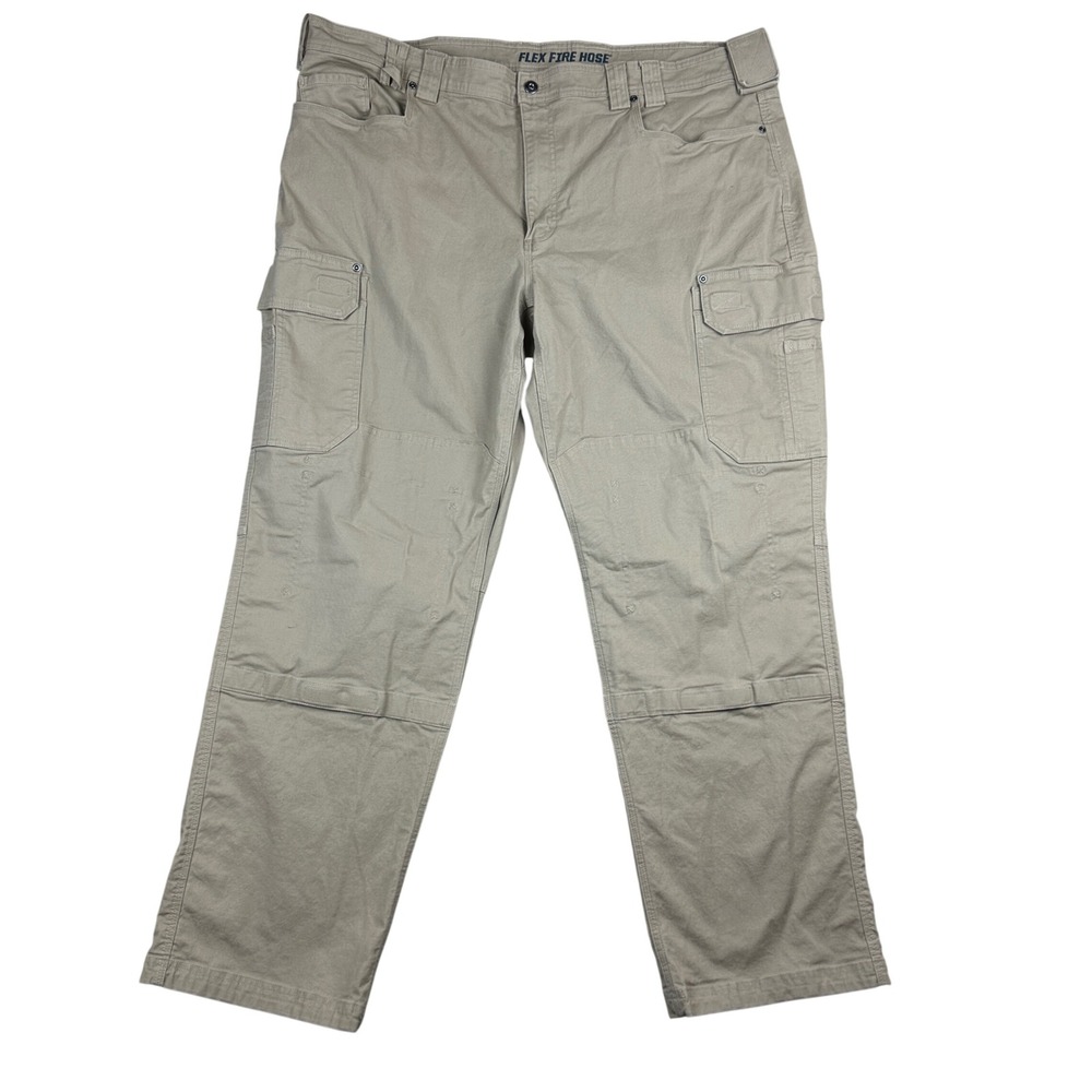 Duluth Trading Co Flex Fire Hose Cargo Pants Mens 46x34 Relaxed Khaki Workwear